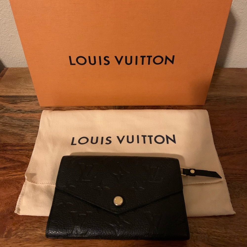 Authentic Louis Vuitton Empreinte Leather Portofeuil Curieuse Compact Wallet